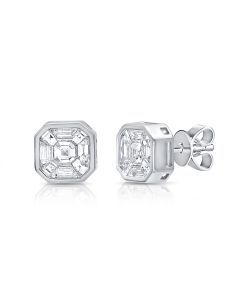 1.52CT PIE CUT DIAMOND ILLUSION STUD EARRINGS