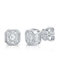 .89CT PIE CUT DIAMOND ILLUSION STUD EARRINGS