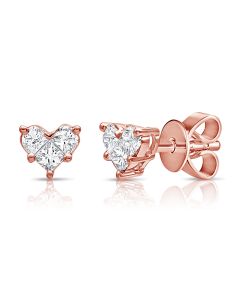 .56CT PIE CUT DIAMOND HEART STUD EARRINGS