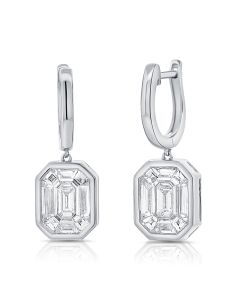 2.00CT PIE CUT DIAMOND ILLUSION LEVERBACK EARRINGS