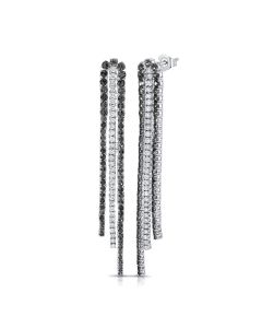 6.99CT BLACK DIAMOND AND DIAMOND DROP EARINGS