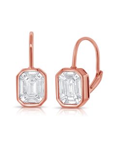 .78CT PIE CUT DIAMOND BEZEL LEVERBACK EARRINGS
