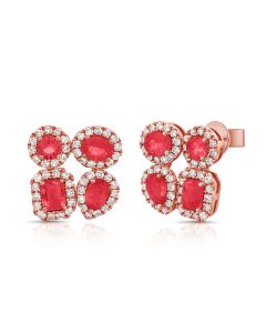 1.73CT EMERALD AND DIAMOND STUD EARRINGS