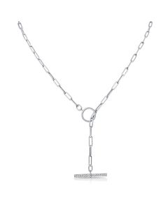 .39CT DIAMOND PAPERCLIP LINK TOGGLE NECKLACE
