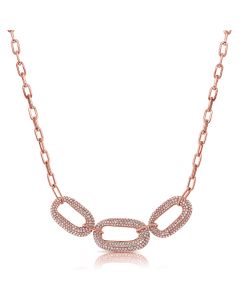 1.44CT DIAMOND PAPERCLIP LINK STATION NECKLACE