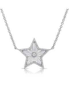 .20CT DIAMOND FLUTED STAR PENDANT NECKLACE