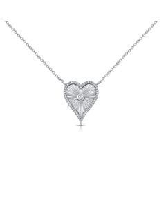 .21CT DIAMOND FLUTED HEART PENDANT NECKLACE