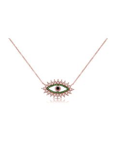1.17CT DIAMOND EVIL EYE PENDANT NECKLACE