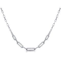 .76CT DIAMOND LINK PAPERCLIP NECKLACE