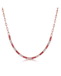 2.24CT RUBY AND DIAMOND PAPERCLIP NECKLACE