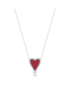 1.37CT RUBY AND DIAMOND HEART NECKLACE
