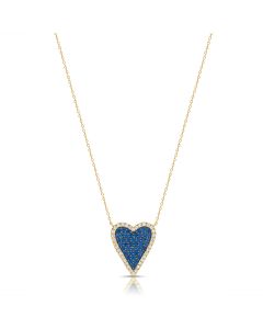 1.37CT SAPPHIRE AND DIAMOND HEART NECKLACE