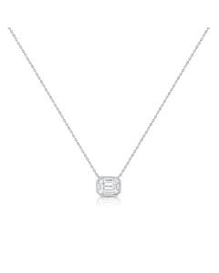 .70CT PIE CUT DIAMOND BEZEL PENDANT NECKLACE