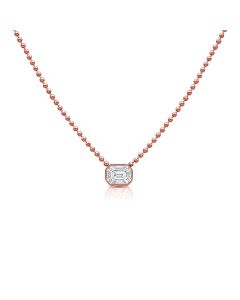 0.99CT PIE CUT DIAMOND PENDANT BALL NECKLACE