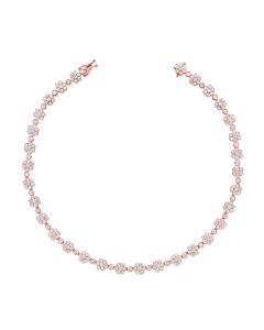 14.88CT DIAMOND FLOWER TENNIS NECKLACE