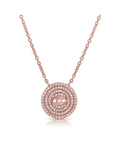 .22CT DIAMOND EVIL EYE PENDANT NECKLACE