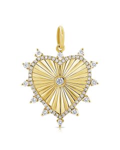 .33CT DIAMOND FLUTED HEART PENDANT