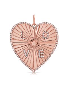 .32CT DIAMOND FLUTED HEART PENDANT