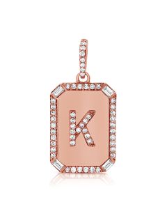 .23CT BAGUETTES AND DIAMOND INITIAL K PENDANT