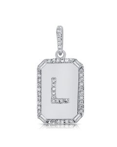 .20CT BAGUETTES AND DIAMOND INITIAL L PENDANT