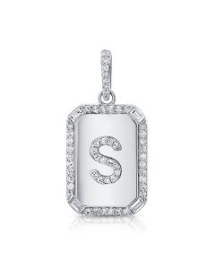 .24CT BAGUETTES AND DIAMOND INITIAL S PENDANT