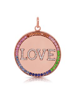.83CT RAINBOW COLOR DIAMOND LOVE PENDANT