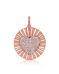 .49CT DIAMOND FLUTED HEART PENDANT