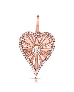.22CT DIAMOND FLUTED HEART PENDANT