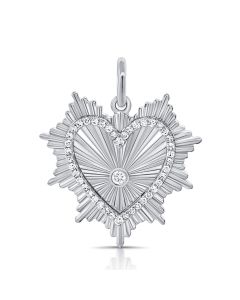 .14CT DIAMOND FLUTED HEART PENDANT