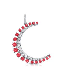 1.07CT RUBY AND DIAMOND MOON PENDANT