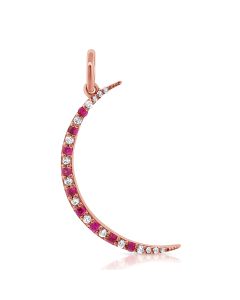 .21CT RUBY AND DIAMOND MOON PENDANT