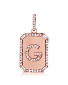 .25CT BAGUETTES AND DIAMOND INITIAL G PENDANT