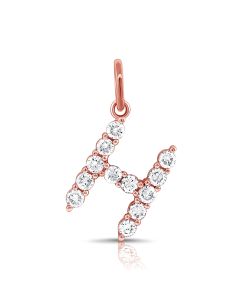 0.56CT DIAMOND INITIAL H CHARM PENDANT