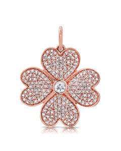 .86CT DIAMOND HEART FLOWER PENDANT
