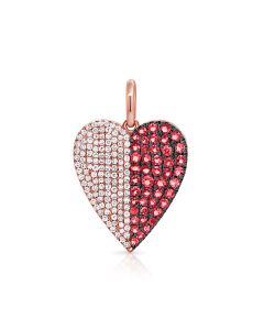 .99CT RUBY AND DIAMOND HEART PENDANT