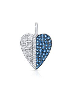 1.52CT SAPPHIRE AND DIAMOND HEART PENDANT