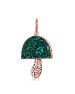 4.79CT MALACHITE AND DIAMOND MUSHROOM PENDANT