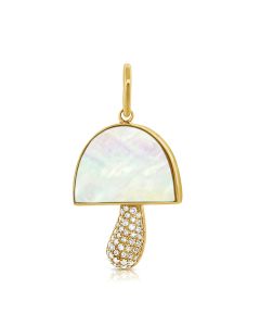 1.15CT MOTHER OF PEARL AND DIAMOND MUSHROOM PENDANT