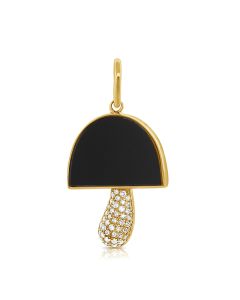 3.23CT ONYX AND DIAMOND MUSHROOM PENDANT