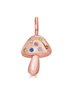.20CT RAINBOW COLOR AND DIAMOND MUSHROOM PENDANT