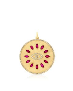 1.59CT RUBY AND DIAMOND EVIL EYEPENDANT