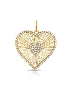 .30CT DIAMOND FLUTED HEART PENDANT