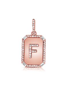 .24CT BAGUETTES AND DIAMOND INITIAL F PENDANT