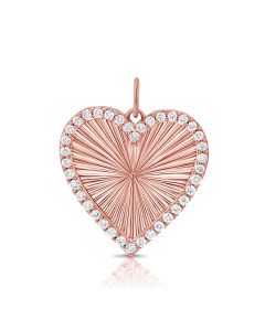 .64CT DIAMOND FLUTED HEART PENDANT