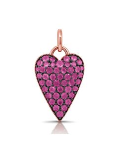 1.34CT PINK SAPPHIRE HEART PENDANT