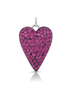 3.68CT PINK SAPPHIRE HEART PENDANT