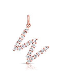 0.92CT DIAMOND INITIAL W PENDANT