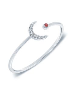 .04CT RUBY AND DIAMOND MOON WRAP RING