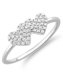 .12CT DIAMOND DOUBLE HEART RING