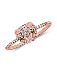 .26CT GREEN TSAVORITE AND DIAMOND PANTHER RING